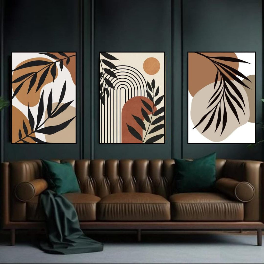 3-Piece Modern Abstract Botanical Wall Art Set – Minimalist Home Décor