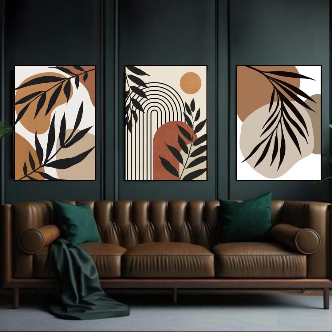 3-Piece Modern Abstract Botanical Wall Art Set – Minimalist Home Décor