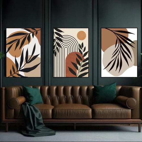 3-Piece Modern Abstract Botanical Wall Art Set – Minimalist Home Décor