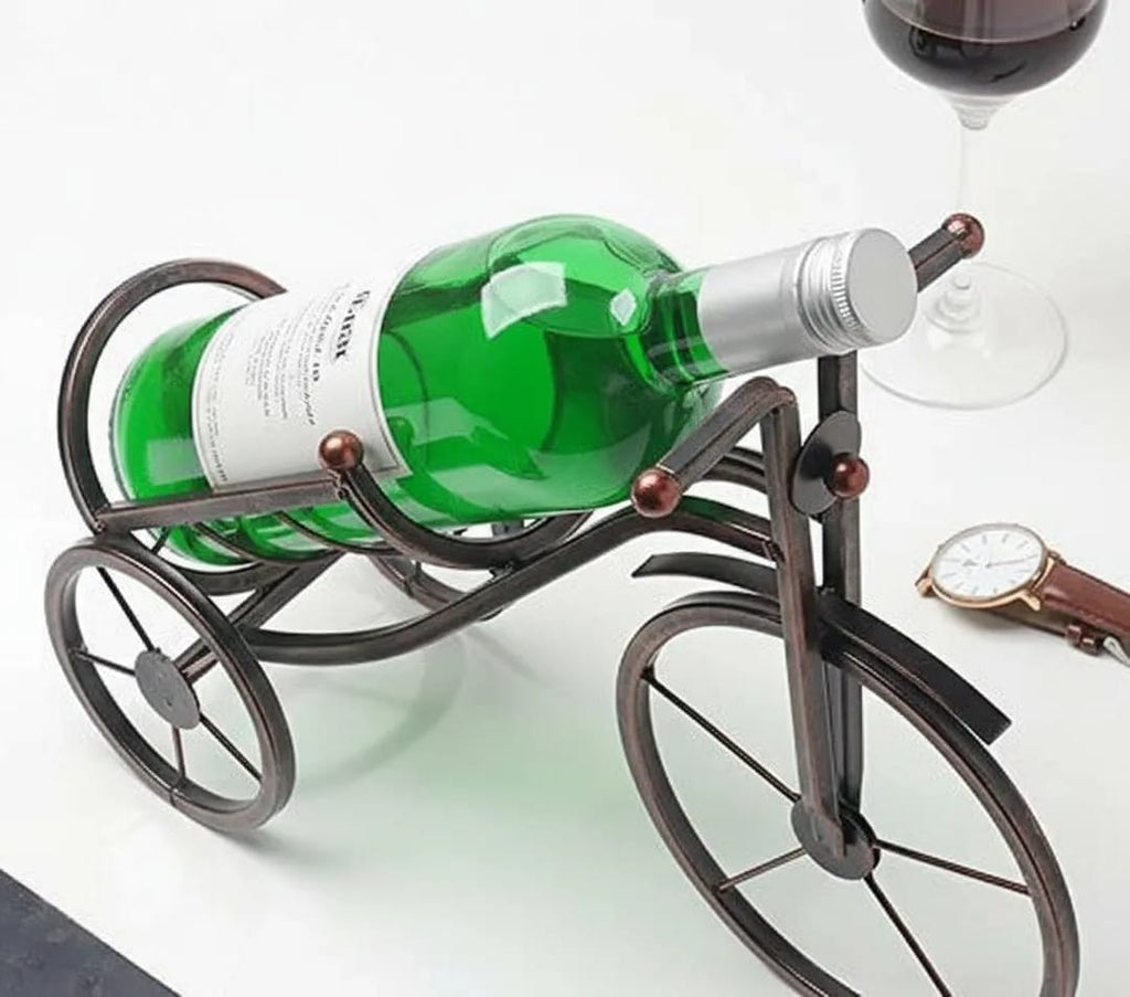 Vintage Bicycle Wine Bottle Holder – Decorative Metal Bottle Stand