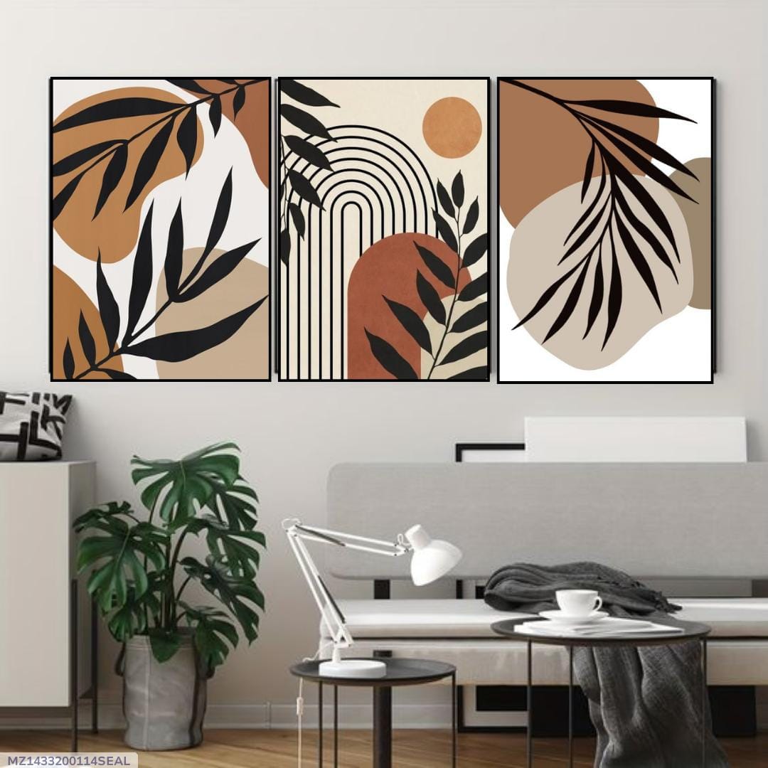 3-Piece Modern Abstract Botanical Wall Art Set – Minimalist Home Décor